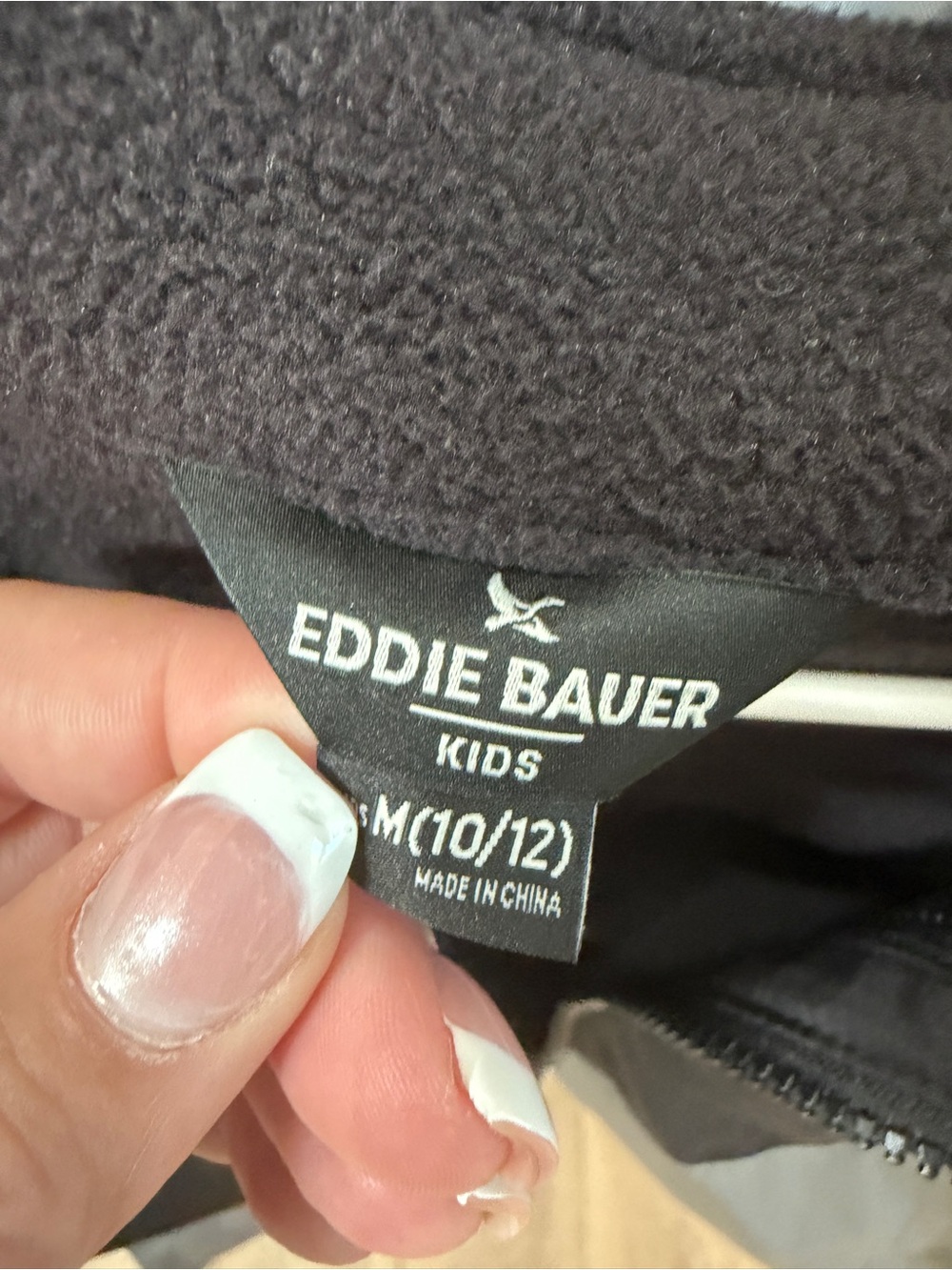 Eddie Bauer Black and Gray Kids' Hooded Rain Jacket - Picture 3 of 6